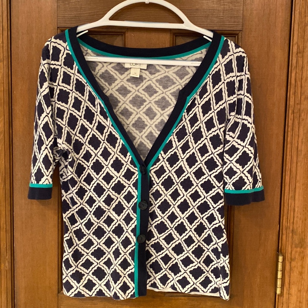 Loft geometric print cardigan